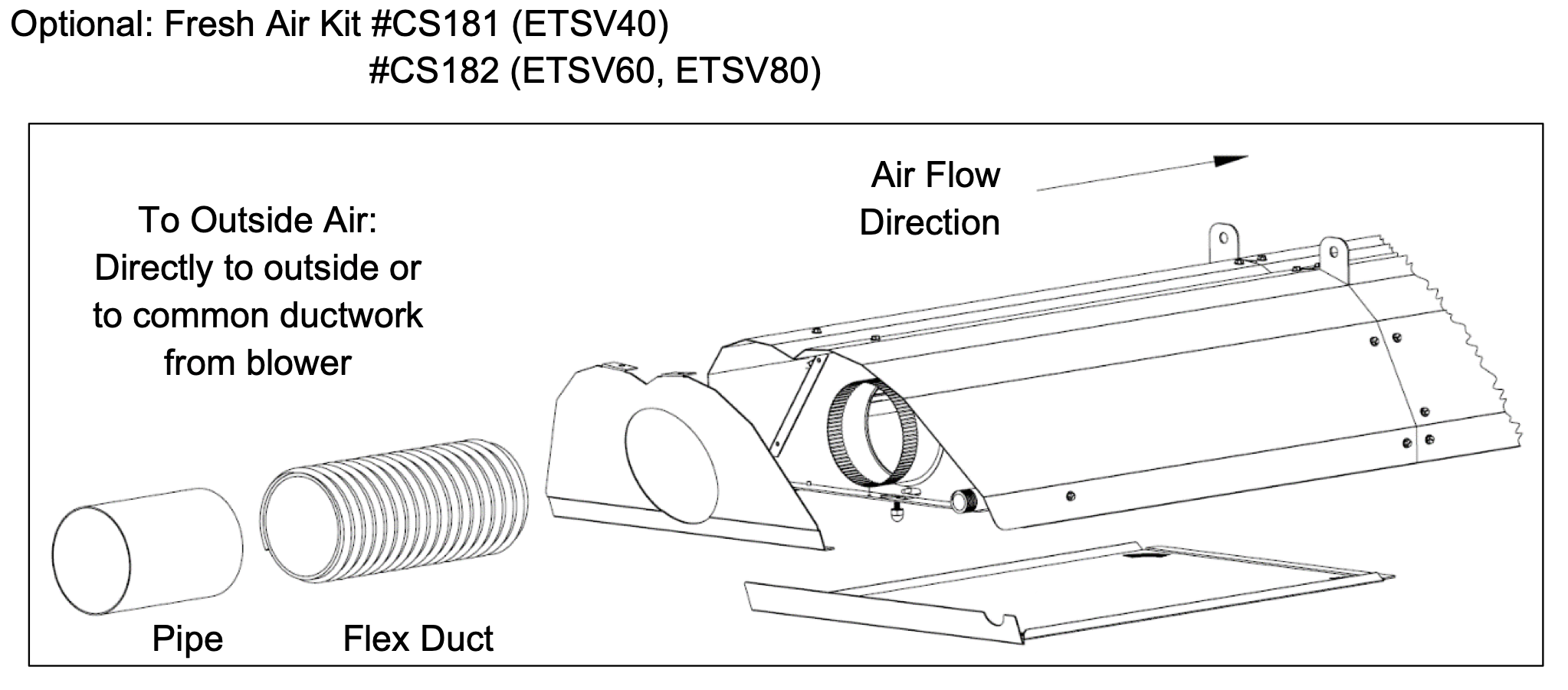 CS182 - Fresh Air Kit, for ETSV 60/80