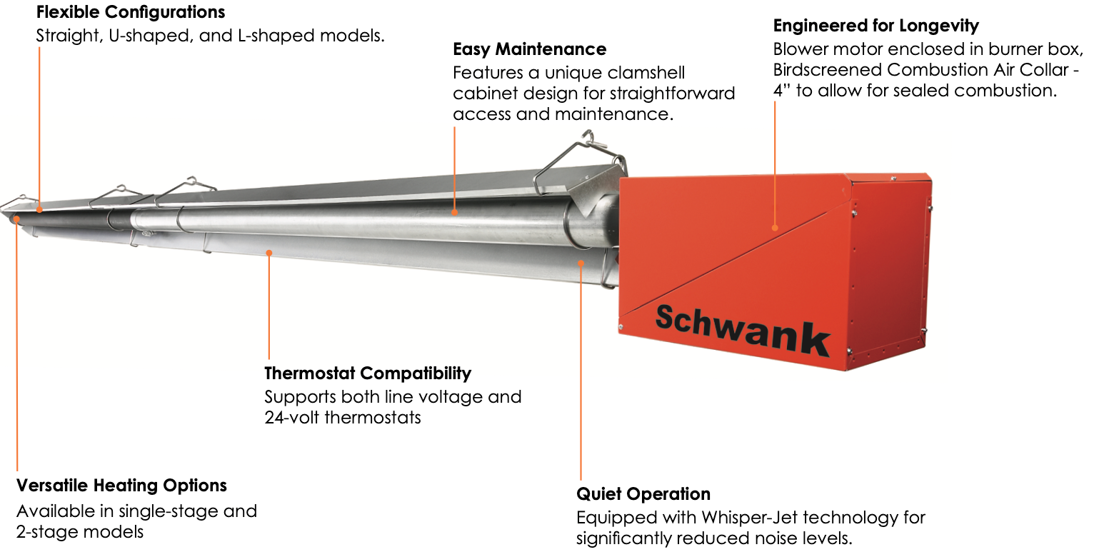 S100U-60-10-CN/AN - 10' U-Tube Heater, 60k btu, NG