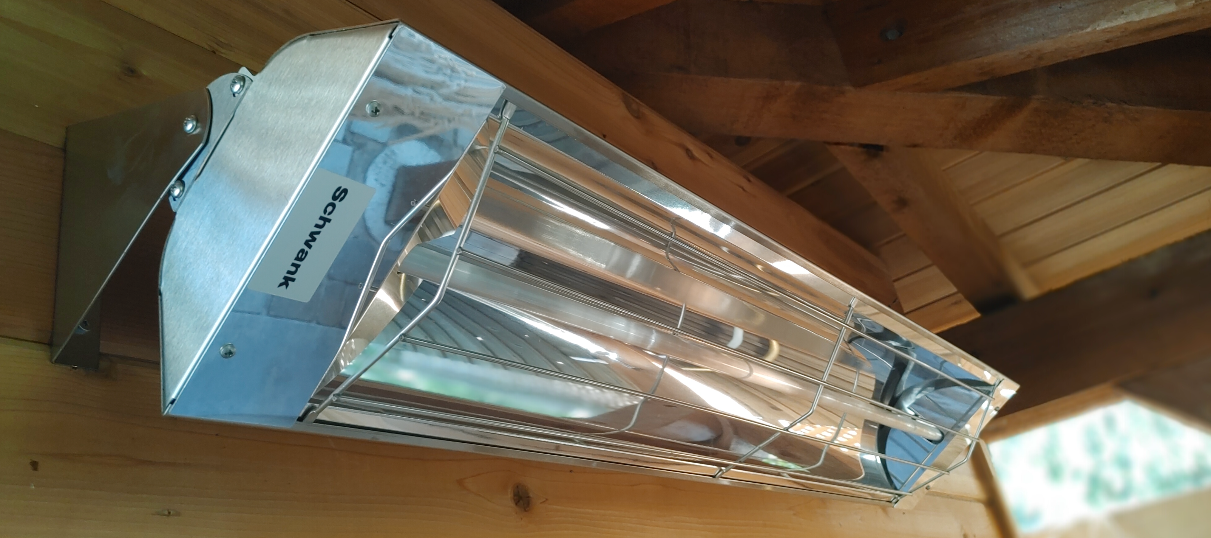 39" electricSchwank IR Indoor/Outdoor, Medium Wave Quartz Single/Dual Bulb Heater, Stainless Steel