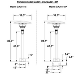 GA301MP - IR Energy evenGLO, 53,000 btu, NG or LPG Gas Patio Heater, Portable, Easy Connect