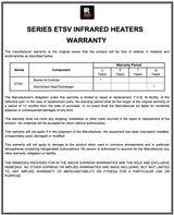 ETSV40 - 12' evenTUBE (Vented), by IR Energy, Slimline Series, Overhead Indoor/Outdoor Heater, 38,500 btu