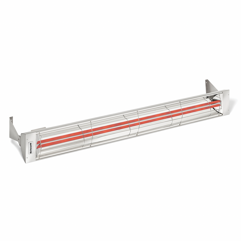 61" electricSchwank IR Indoor/Outdoor, Medium Wave Quartz Single/Dual Bulb Heater, Stainless Steel