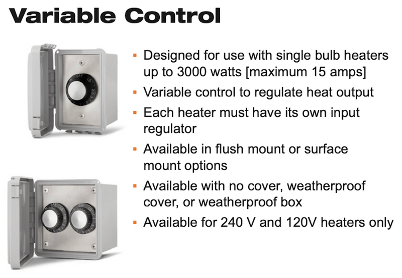 Variable Control Switch for electricSchwank Heaters