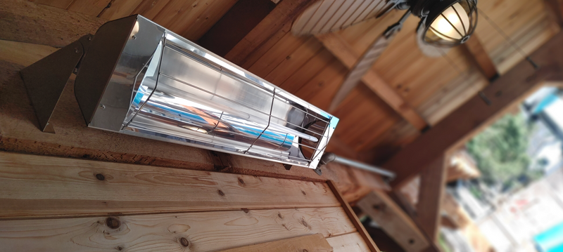 19" electricSchwank IR Indoor/Outdoor, Medium Wave Quartz Single Bulb Heater, Stainless Steel