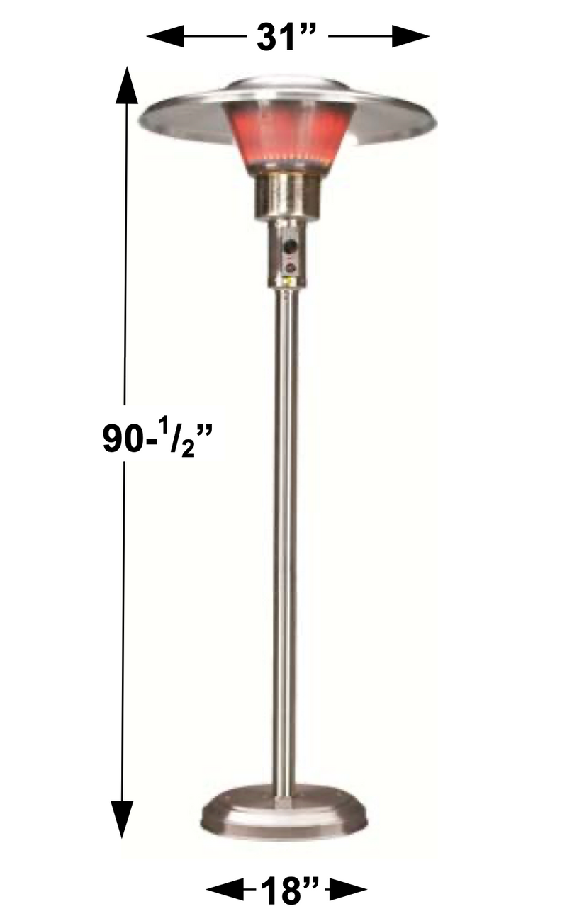 parasolSchwank Fixed Mount Natural Gas (NG) Heater - Stainless Steel - PS-4SN5-CB